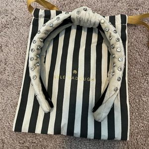 Lele Sadoughi white velvet studded headband